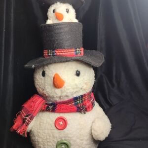 Snowman Plush with Hat and Scarf